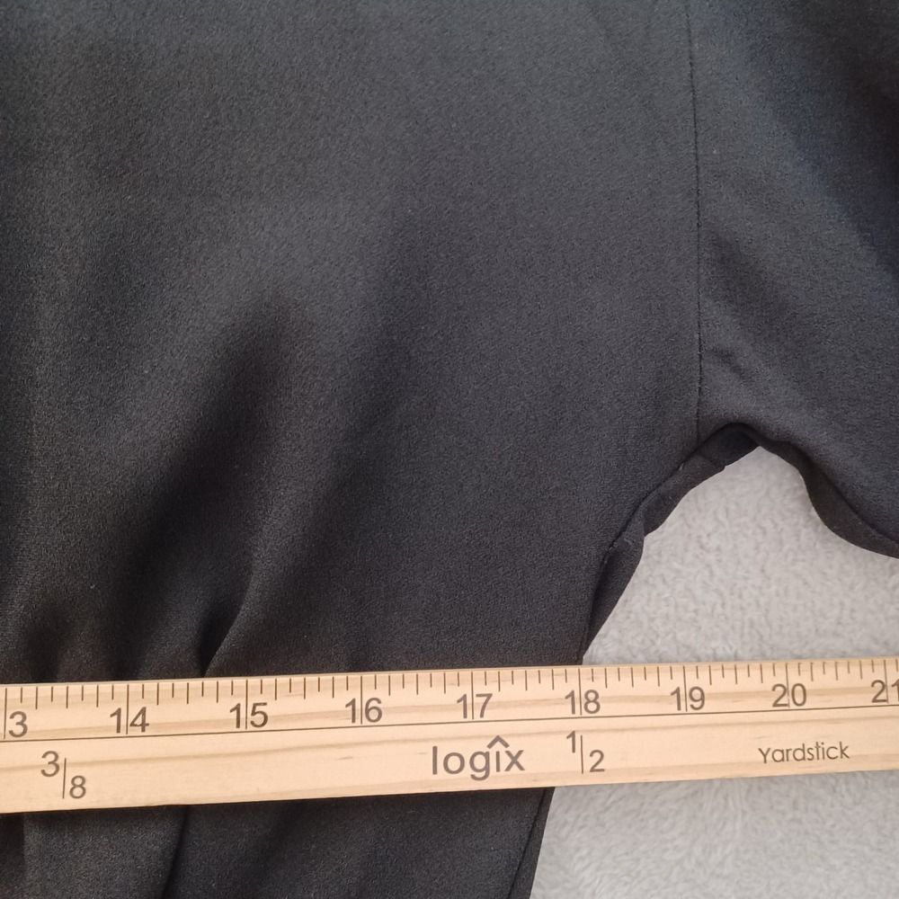 J Crew 365 Black Jumpsuit Sz 6 3/4 Sleeves High Rise Taper Leg Faux Wrap Casual - Picture 7 of 12